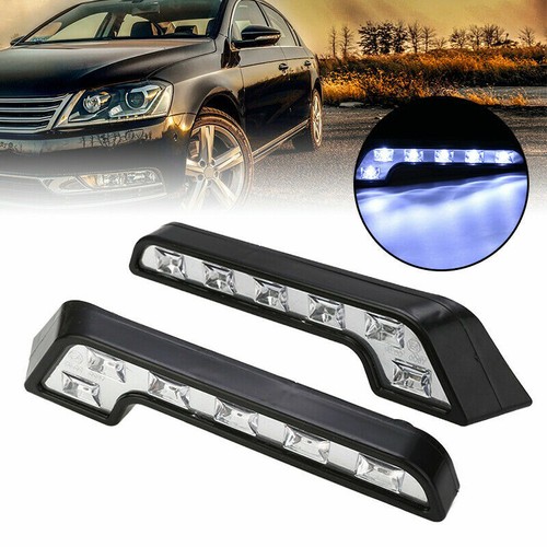 2pcs white 6led universal car - white,